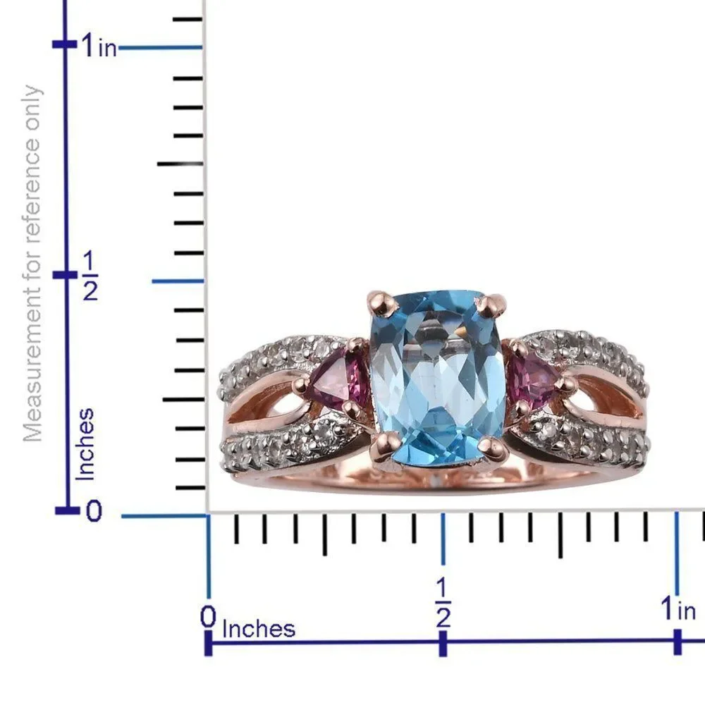 Split Ring Marambaia Topaz RG Over Sterling Silver